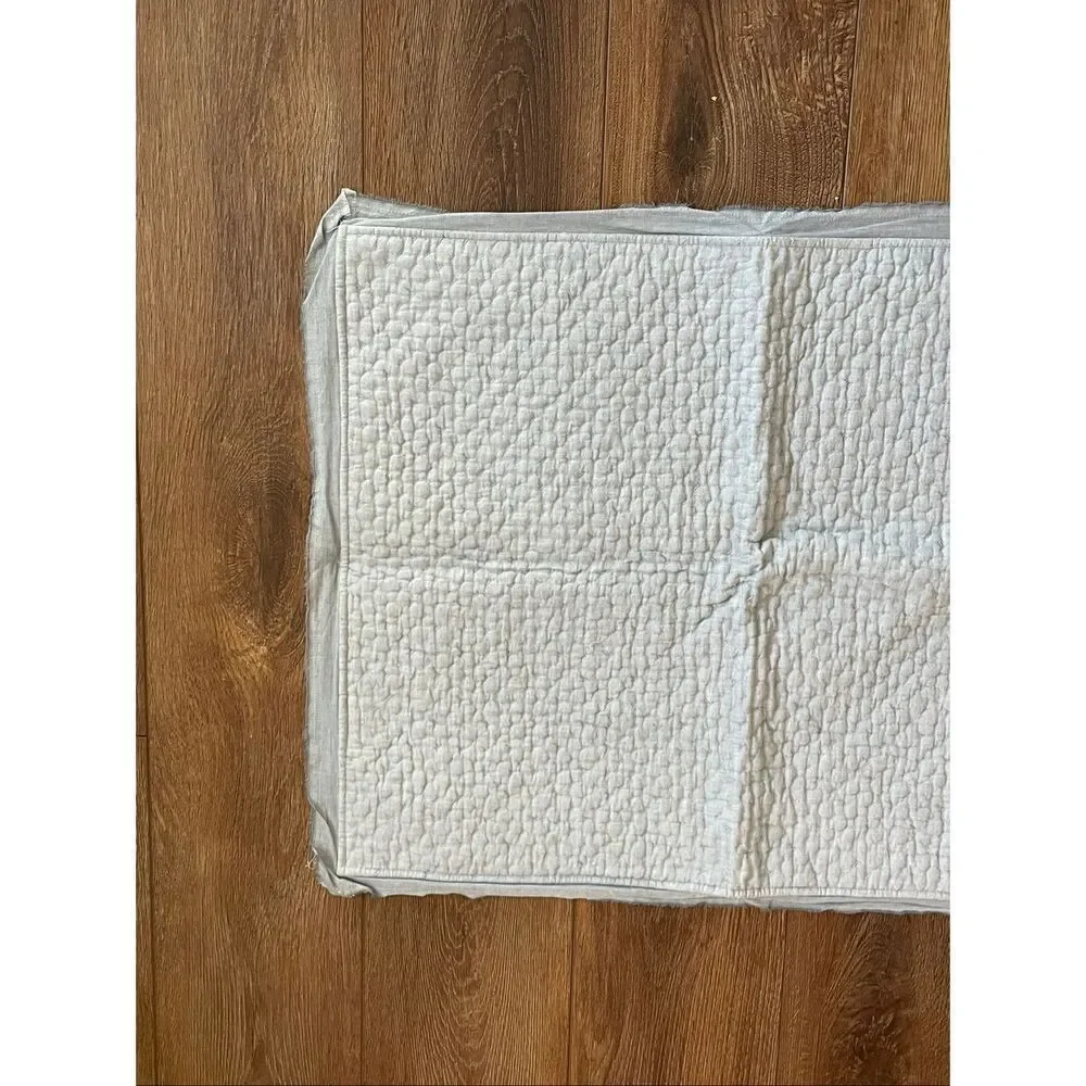 Pottery Barn Melange Handcrafted Cotton Quilted Sham Chambray Std